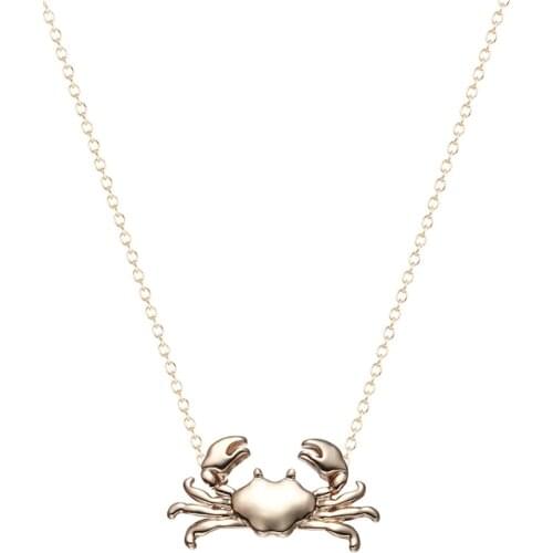 QIAMNI Boho Maryland Crab Necklace For Stud Cute Sea Animal Statement Pendant Jewelry for Women and Girls Valentines Day Gift