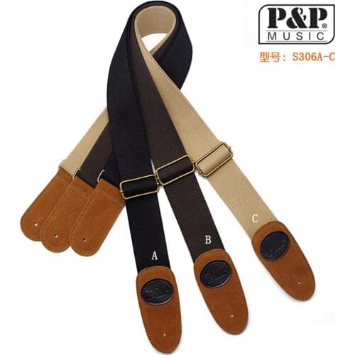 Pure Cotton Adjustable Guitar Straps Fork Acoustic Guitar Electric Guitar Bass Straps