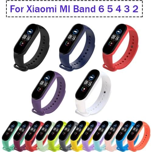 Strap For Xiaomi Mi Band 6 5 4 3 2 Sport Wristband Silicone Bracelet Mi Band 4 Band5 Replacement Strap For Mi Band 6 Watch Band