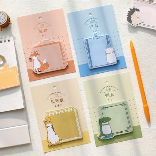 Happy Animal Planet Series Sticky Notes Memo Pad Diary Stationary Flakes Scrapbook Decorative Cute fox penguin N Times Sticky