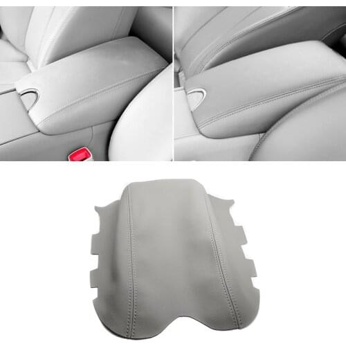 Gray Center Armrest Leather Cover For Infiniti G37 2010 2011 2012 2013 2014 Central Armrest Box Panel Skin Cover Sticker Trim
