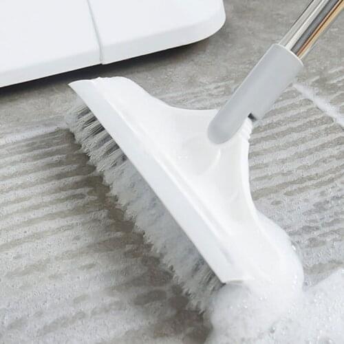 2 in 1 Floor Brush Scrub Brush with Long Handle Bathroom Wiper with 120 Degree Rotatable Head Cleaning Tool Household XR-Hot