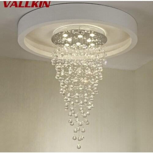 Chandeliers Led Round Crystal Restaurant Chandelier Lamps Lighting Hanging Pendant Indoor Deco Modern Lamp Fixtures
