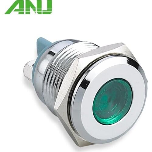 Waterproof Metal LED Warning Indicator Light Screw Terminal Connect 16mm Stainless Steel Signal Lamp Pilot