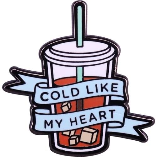 Iced coffee pin badge