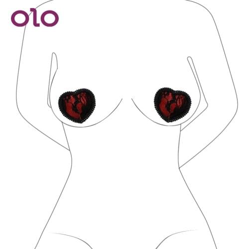 OLO Lace Backless Bra Pad 1 Pair Tassels Heart Shape Chest Stickers Nipple Covers Breast Petals Sex Toys For Women