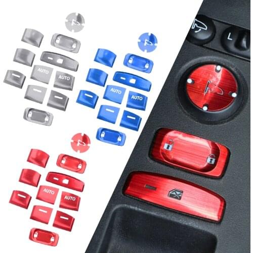 11pcs Door Window Lift Switch Sequin Lid Cover Trim Aluminium Alloy Fit for Honda Civic 10th 2016 2017 2018 2019 2020