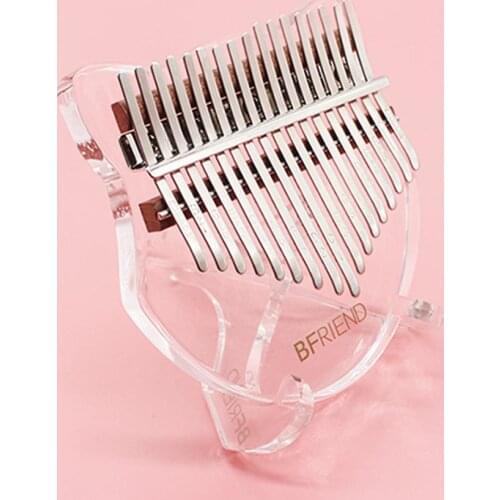 17-key Acrylic Kalimba Fox-shape Thumb Piano with Tuning Hammer Transparent African Sanza Mbira Keyboard Musical Instrument