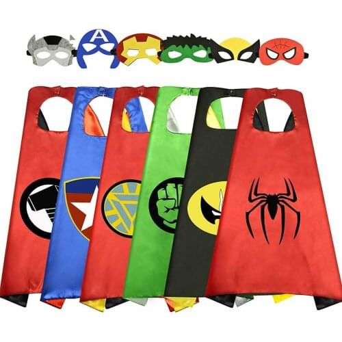 2020 Superhero Capes with Masks for Kids Birthday Party Supplies Party Favor Halloween Costumes Dress Up Girls Boys Cosplay