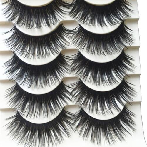 5 Pairs 3D Mink Lashes Natural False Eyelashes Dramatic Volume Fake Lashes Makeup Eyelash Extension Silk Eyelashes
