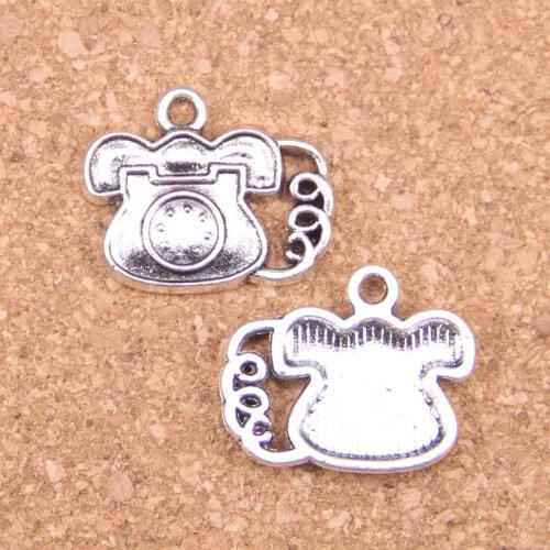 10pcs Charms telephone phone 22x18mm Antique Pendants,Vintage Tibetan Silver Jewelry,DIY for bracelet necklace