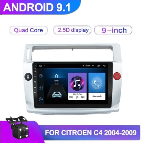 9" Android 10.1 Car Radio Stereo GPS Navigation WIFI For Citroen C4 C-Triomphe C-Quatre 2004-2009 Car Audio Autoradio Bluetooth