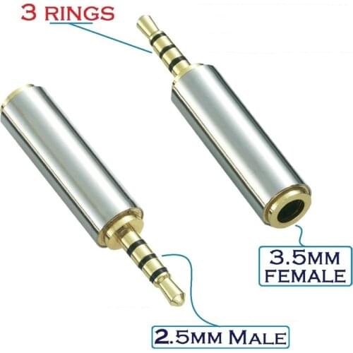 Jack 3.5 mm to 2.5 mm Audio Adapter 2.5mm Male to 3.5mm Female Plug Connector for Aux Speaker Cable Stereo Headphone Headset Mic