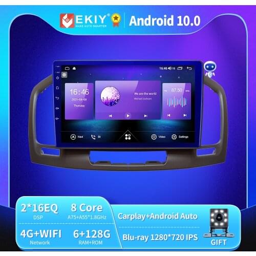 EKIY 6+128G 8 CORE Autoradio Android 10 For Opel Insignia 2009 2010-2013 Car Radio Multimedia IPS QlED Navigation GPS BT no 2din