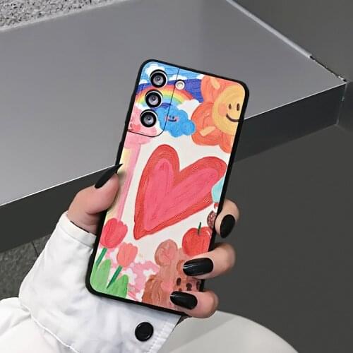 Lovely little love applies to Samsung s21 s20plus mobile phone case note20 ultra all-inclusive camera s20 s21plus womens models