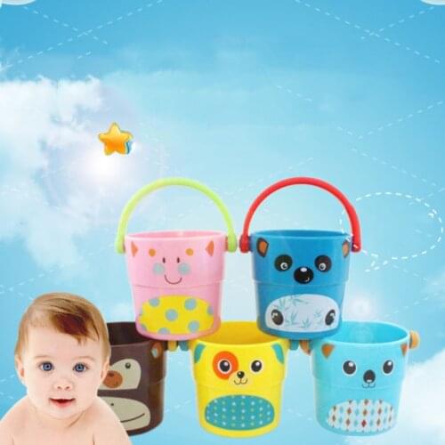 Children Baby Shower Toys Pouring Cup Flow Style Bucket Water Spray Tool Cute Cartoon Animal Childrens Toy Gift