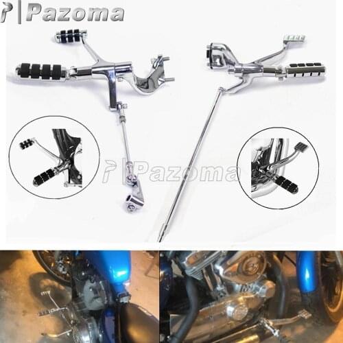 Chrome Motorcycle Forward Controls Complete Foot Pegs Levers Linkage for Harley Sportster SuperLow XL 1200 Iron 883 14-18