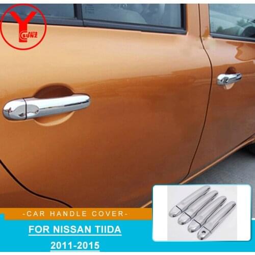 Chrome Styling Car Handle Exterior Decor Door Protector Accessories For Nissan Versa Tiida Almera Sunny 2011 2012 2013 2014 2015