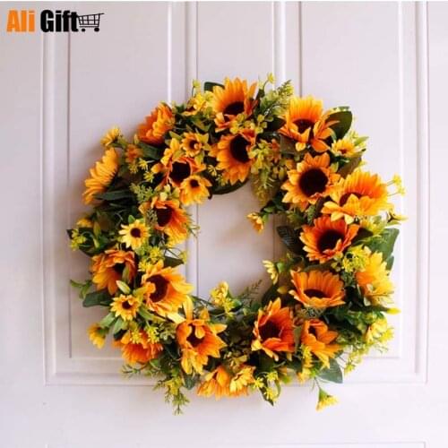 Artificial Flowers Wreaths Silk Wearth Door Wall Hanging Artificial Garland For Wedding Party wedding Home Decoration