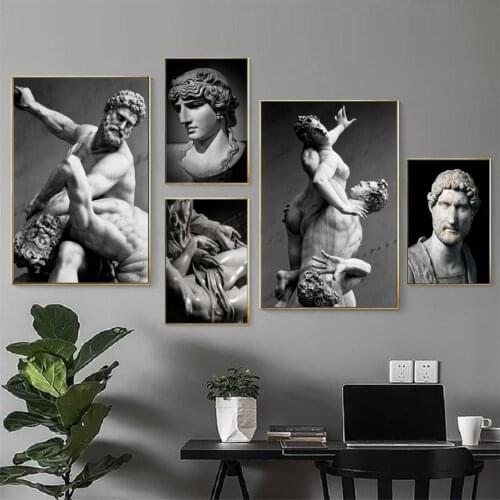 Classical Black and White David Sculpture Art Posters And Prints Wall Art Canvas Paintings Pictures Living Room Home Decoration