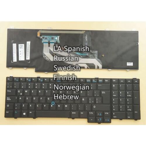 LA Spanish Russian Swedish Finnish Norwegian Hebrew Keyboard for Dell Latitude E5540 0H93Y8 0TPX5F 02HXC9 08V3V3 0R5X74, Backlit