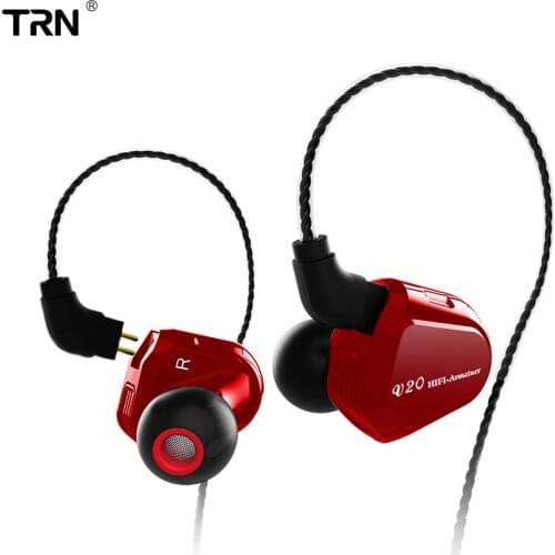 TRN V20 HIFI Earphone 2 Dynamic &2 Balanced Armature Driver Stereo Bass Sport Earphone Earplug Headset With 2PIN Cable Monitor