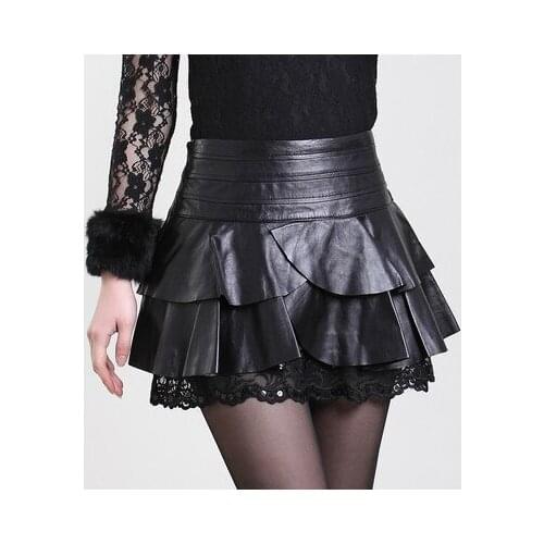 2019 New Fashion Real Sheep Leather Skirt O6