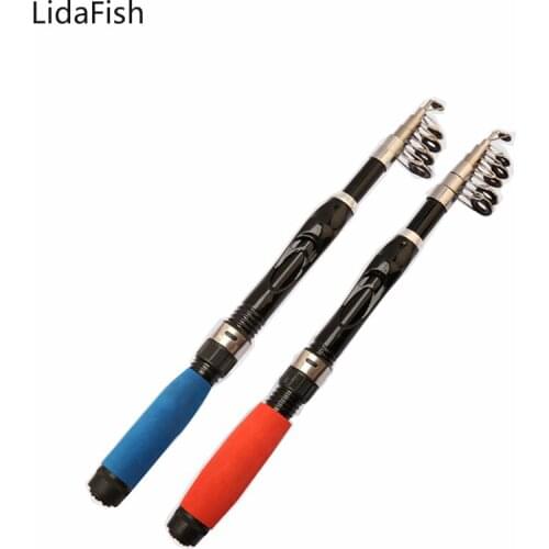 LidaFish New Portable Telescopic Fishing Rod 1.3M 1.5M Mini Spinning hard Rod Fishing Tackle