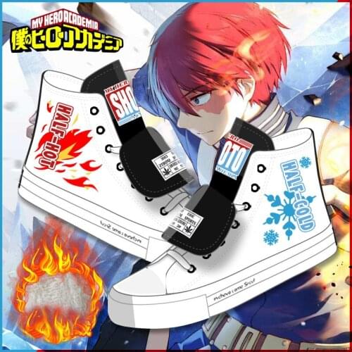 Anime Single layer/Plush Shoes My Hero Academia Men/Women flats lovers Breathable Keep Warm Shoes for Teens Students