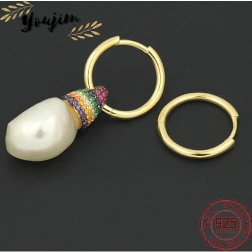 Orecchini asimmetrici di perle di zirconi delle nuove donne Regalo di moda di lusso Monaco Gioielli squisiti