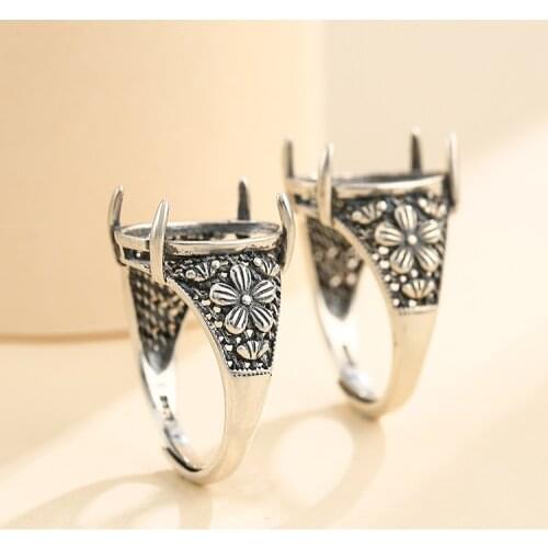 12*16mm 925 STERLING SILVER women Semi Mount Bases Blanks base blank Pad ring Setting jewelry findings diy A5789