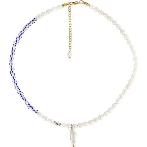 Collar Jewelry Strand Party Gift Necklace & Pendant Drop KESHI blue seed beaded exquisite freshwater Pearl necklaces for women