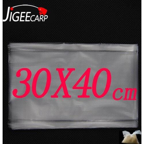 JIGEECARP 10PCS Large Size PVA Bags 30 X 40CM Water Dissolving for Carp Fishing Rig Boat Bait Loading Heavy Ground Baiting