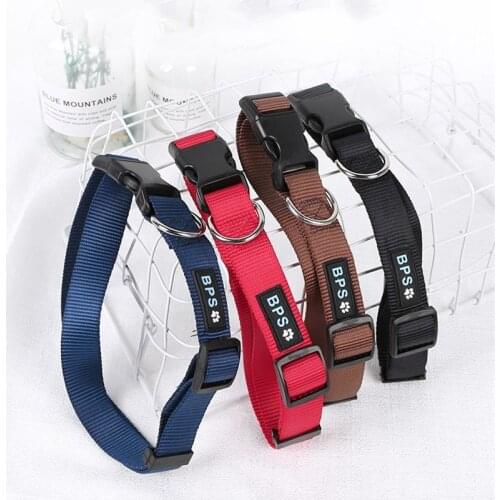Pet Essential Color Classic Nylon Adjustable Small Medium Large Dog Collar Puppy Quick Release Buckle Matching Leash Soft Safe