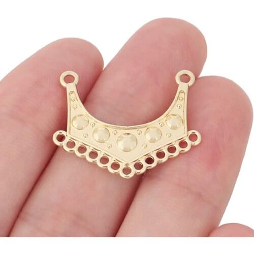 20 x Gold Color Chandelier Connector Charms Pendants for DIY Necklace Earring Jewelry Making Accessories 28x22mm