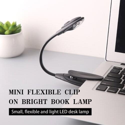 Hot Portable Student Mini Book Light Led Mini Clip-On Desk Lamp Light Flexible Nightlight Reading Lamp for Travel Bedroom Book