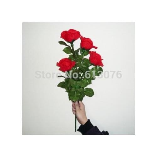 Make the flowers shine beautifully Lighting Rose Remote Control,4 flowers - Magic Trick,Flower Magic For Professional Magician