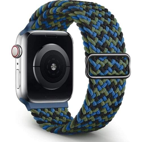 Adjustable nylon strap for Apple Watch 42m 44mm 40mm 38mm Braided Solo Loop for IWatch Series SE 6 5 4 3 2 Watchband Bands