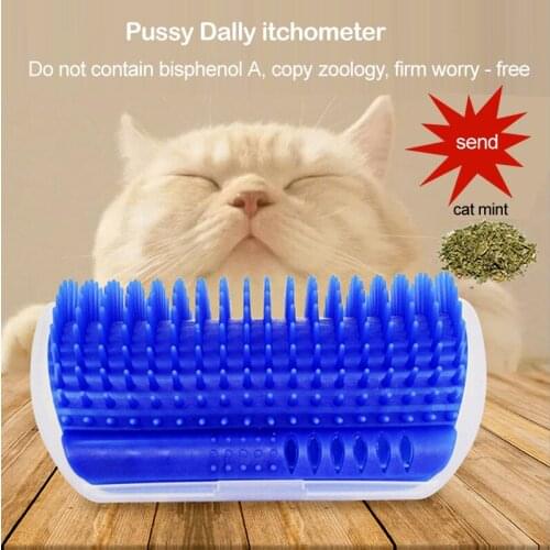 Cat Brush Cat Wall Corner Massager Cleaning Brush Pet Hair Removal Comb Hair Shedding Trimming Catnip Hair Apparatus Cat Toy