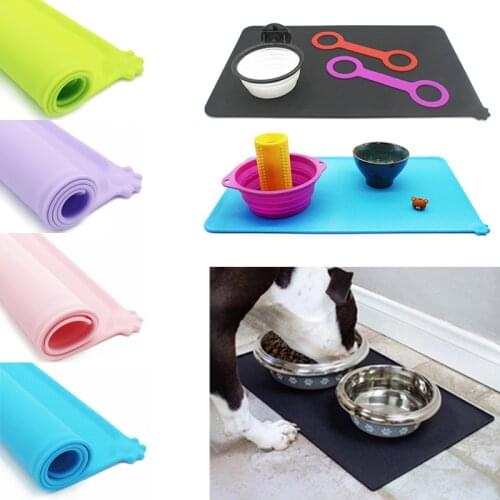 Pet Puppy Dog Silicone Feeding Mat Cute Cushion Bed Feeding Cat Water Food Container Bowl Plate Tablecloth Supplies