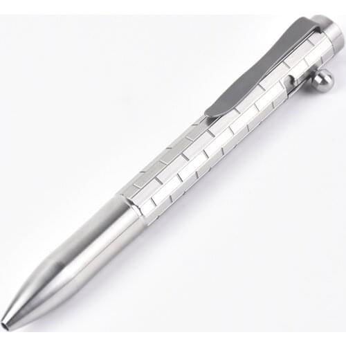 Handmade TC4 Titanium Alloy Solid Metal Signature Pen Tactical Gun Bolt Pen EDC Gel Pen As Writing Tool Outdoor