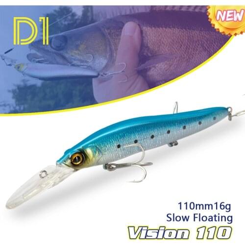 D1 Bass Jerkbait Wobbler 110mm16g VISION ONETEN+2 Slow Floating Lure New 2020 Minnow Suspending Artificial Bait Pike for Fishing
