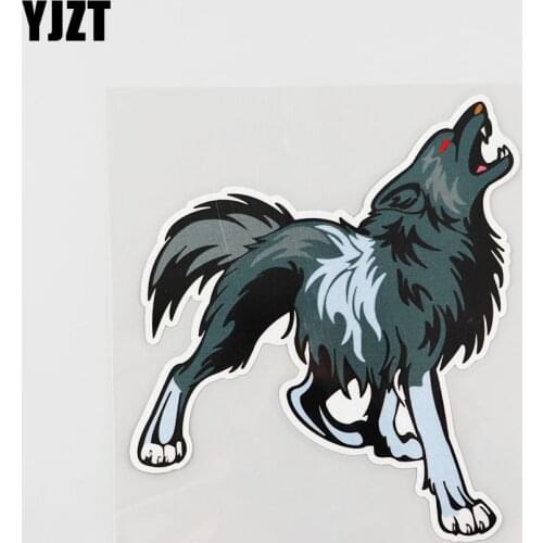 YJZT 12.9CMX14.4CM Interesting Forest fierce Wolf The Car Sticker Decal 13B-0132