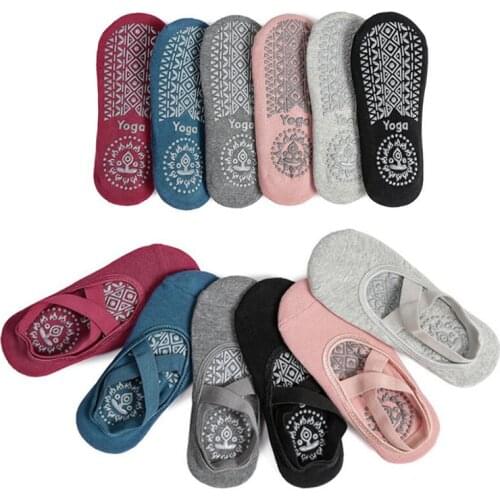 Women High Quality Bandage Yoga Socks Anti-Slip Quick-Dry Damping Pilates Ballet Socks Good Grip For Women Cotton Socks