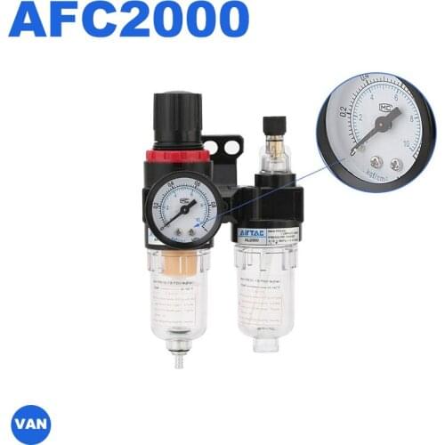 1PC AFC2000 G1/4" Air Filter Regulator Combination Lubricator ,FRL Two Union Treatment oil water separation AFC-2000