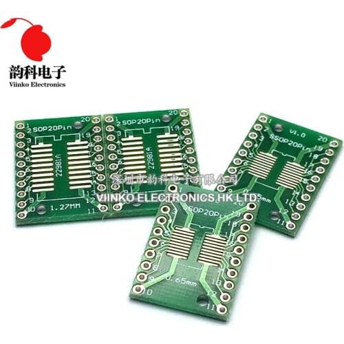 10PCS TSSOP20 SSOP20 SOP20 to DIP20 Transfer Board DIP Pin Board Pitch Adapter