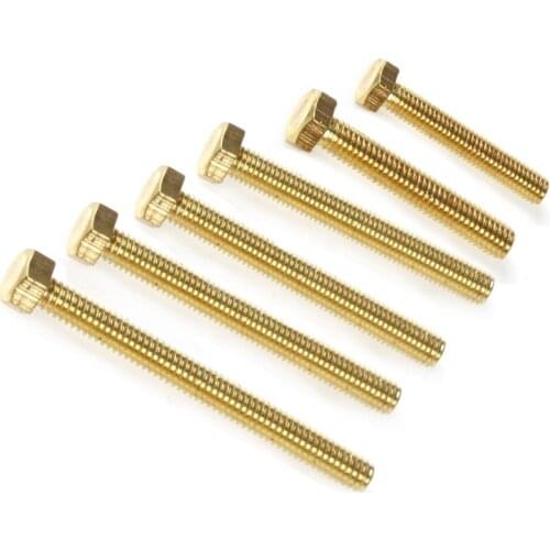 100pcs Copper alloy screws full thread screw M5 screws External hex screws M5*8/10/-40/50mm Fasteners for building decoration