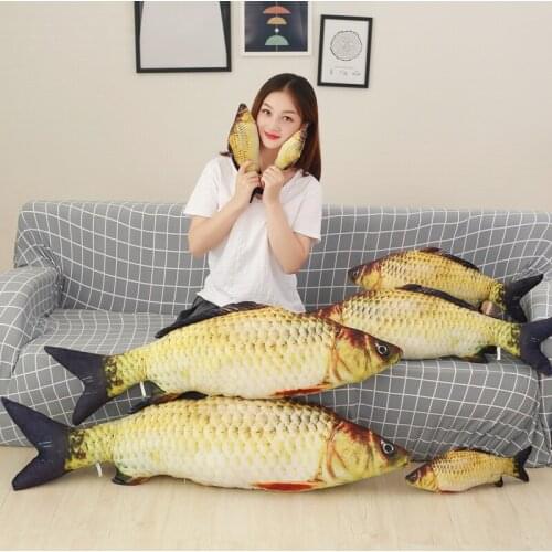120cm Huge 3D Simulation Carp Plush Toys Staffed Soft Animal Fish Plush Pillow Creative Sofa Pillow Cushion Funny Gift Kids Toys