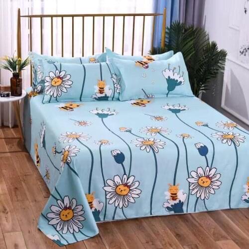 2020 Bed Sheet + Pillow Case New pattern and new production Cotton Bed Sheets Home Textile Para Bed Sheet Flower Pattern