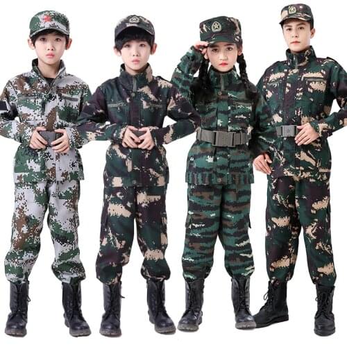 3pcs New Halloween Fancy Kids Army Soldier Cosplay Costumes Military Uniform Boys Camouflage Combat Training Jackets 110-180cm